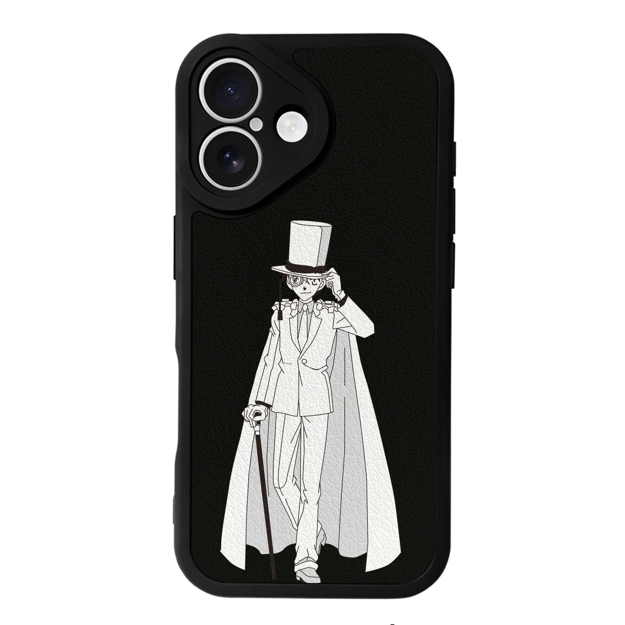 （画像用） 名探偵コナン くろば かいと Detective Conan Kuroba Kaito 【iPhone 16シリーズ対応】シリコンスマホケース（レザー調） 材質：シリコン